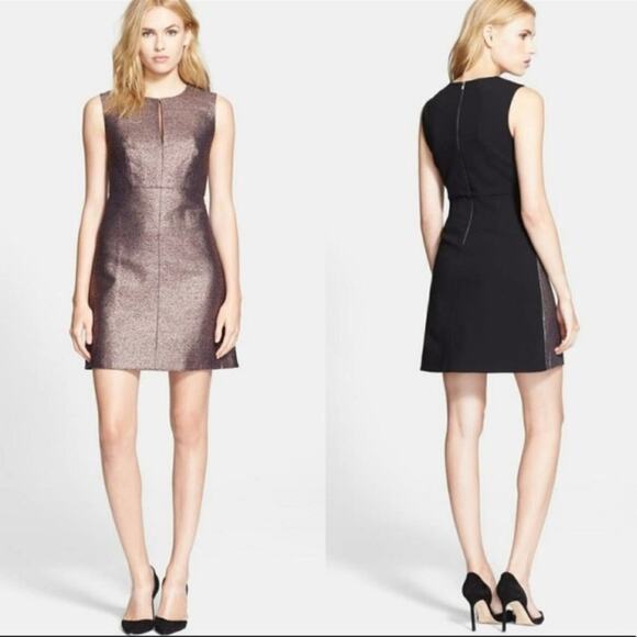 DVF Women's Diane Von Furstenberg Yvette Metallic Sleeveless Knit Dress Size 8 - Picture 2 of 7